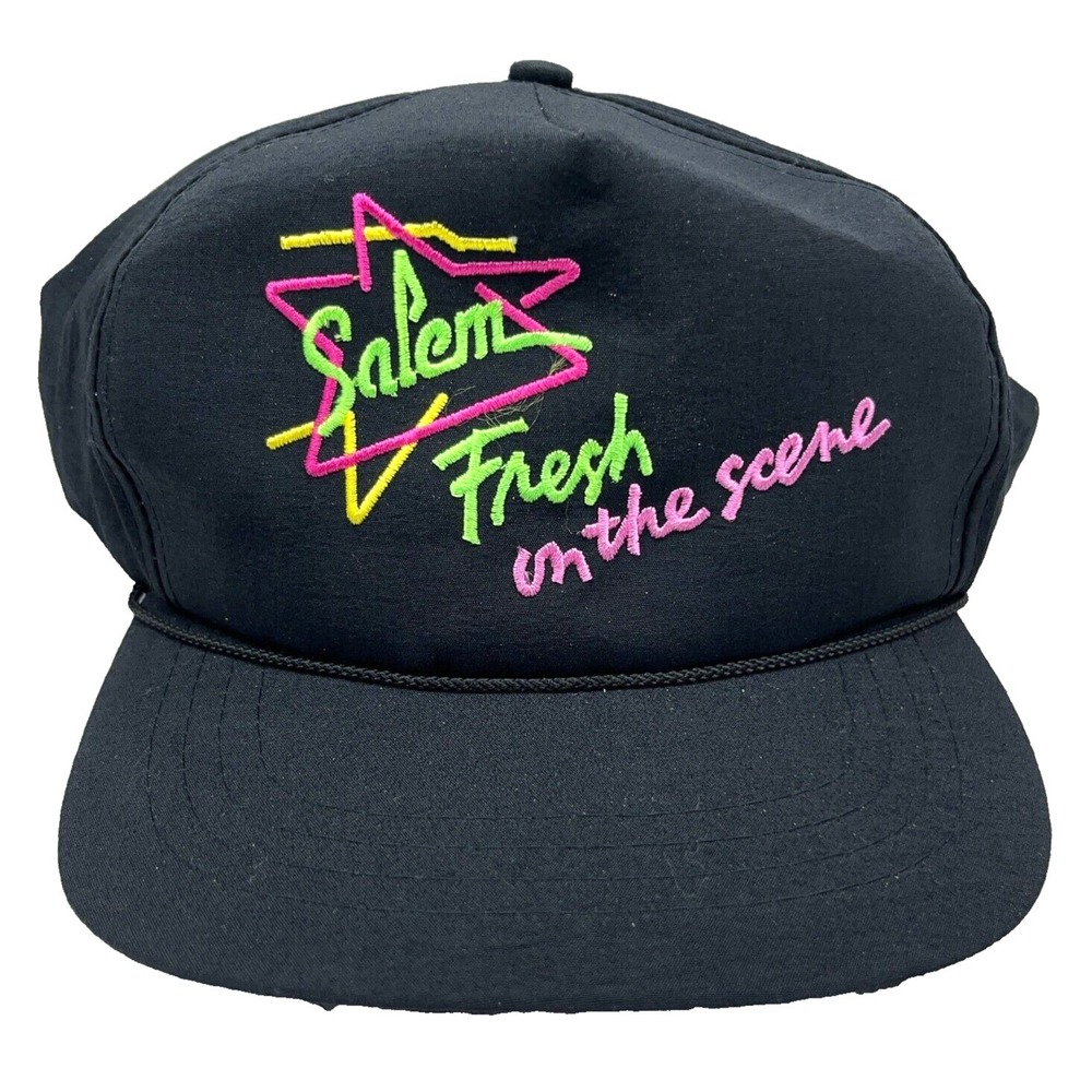 Vintage Salem Hat Cap Snapback Cigarette 90s Y2K Tobacco Promo Neon Lights Fresh - Picture 1 of 8